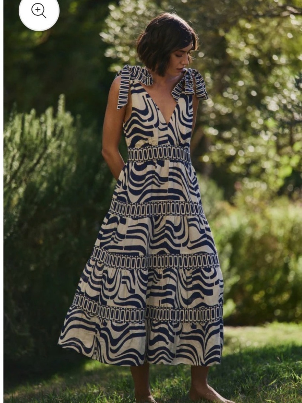 The Hermoza Jackie Tie-Shoulder Dress - Sz Small (NWT)